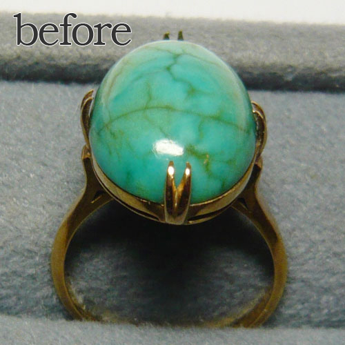 トルコ石のリングをペンダントにリフォーム